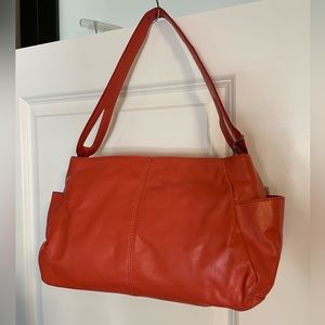 Leather Salmon-colored Shoulder Bag